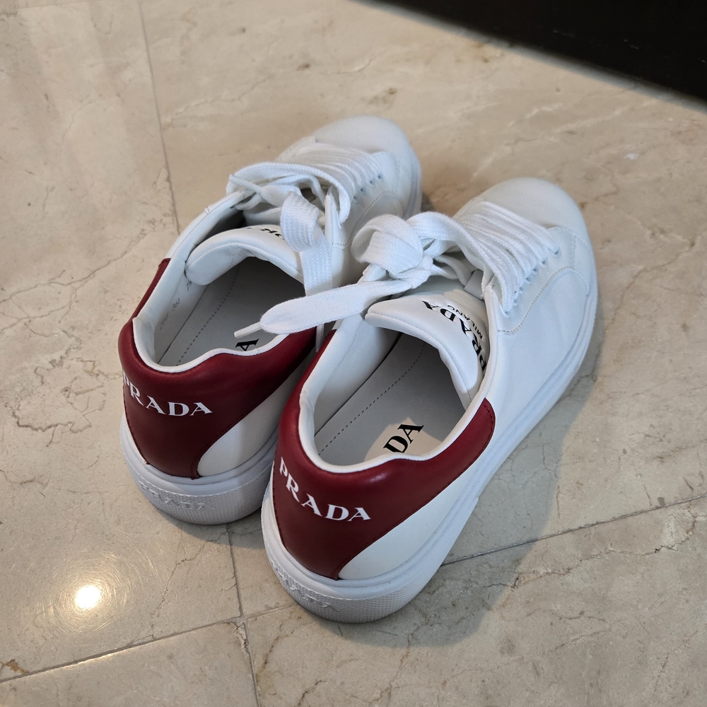 Prada White and Red Sneakers